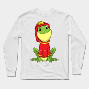 Frog as Firefighter with Helmet Long Sleeve T-Shirt